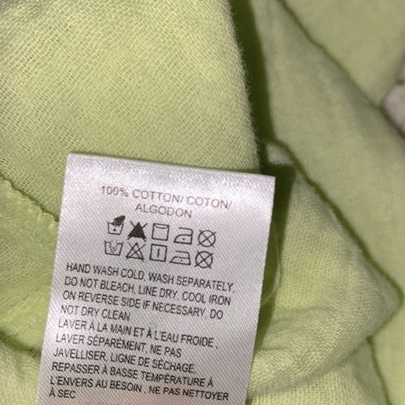 LUCKY Brand lime green cotton button down top size small - Picture 5 of 6